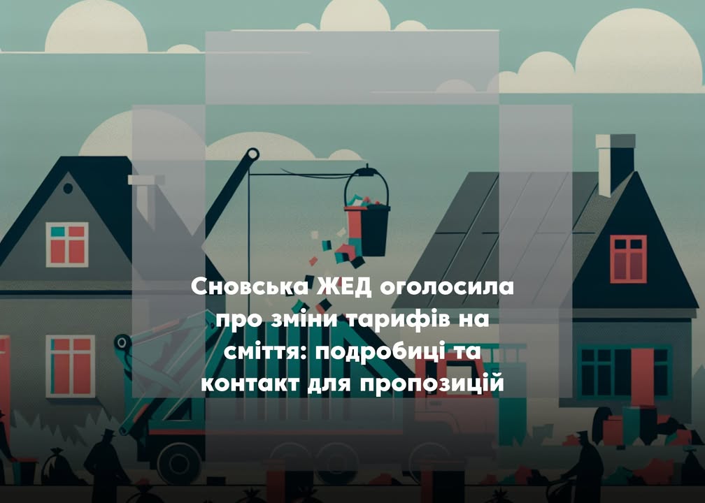 Сновська ЖЕД повідомляє про нові тарифи на вивіз сміття