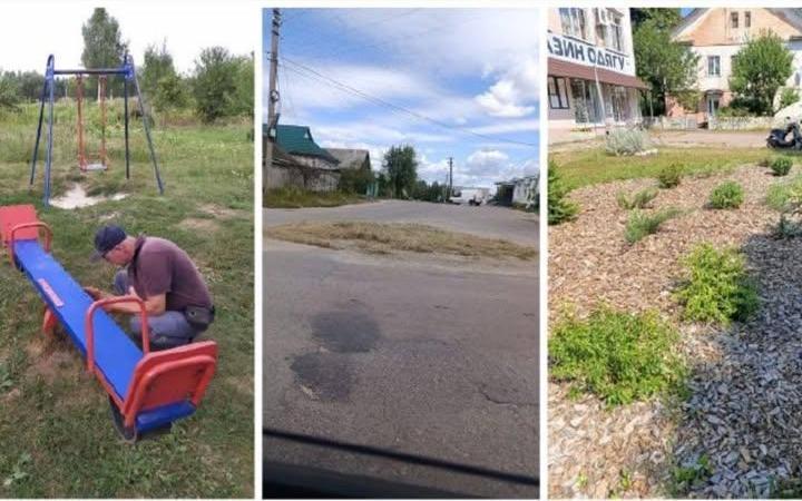 Комунальники косять траву та впорядковують майданчики у Сновську